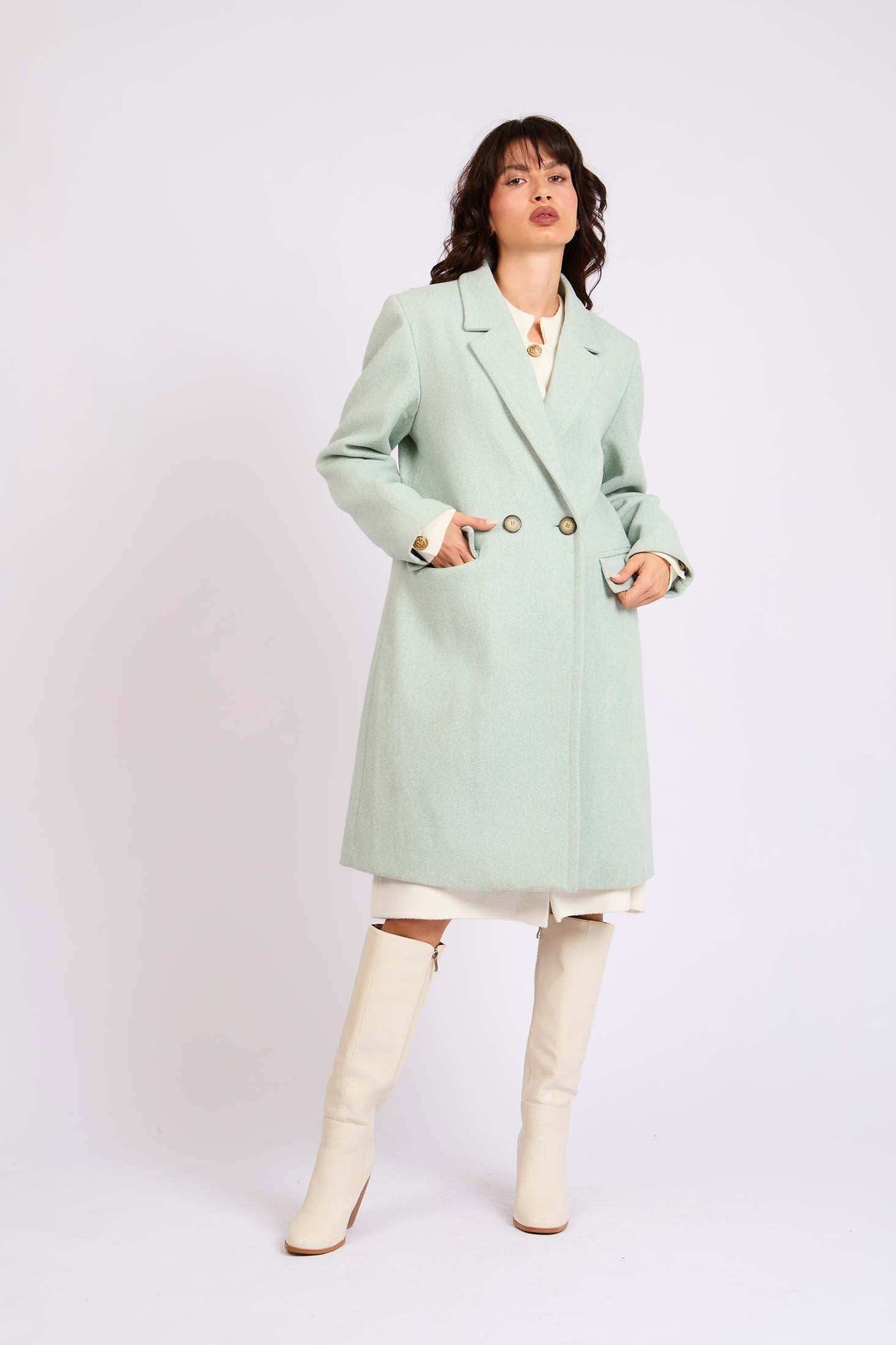 Women Oversized Coat - Green