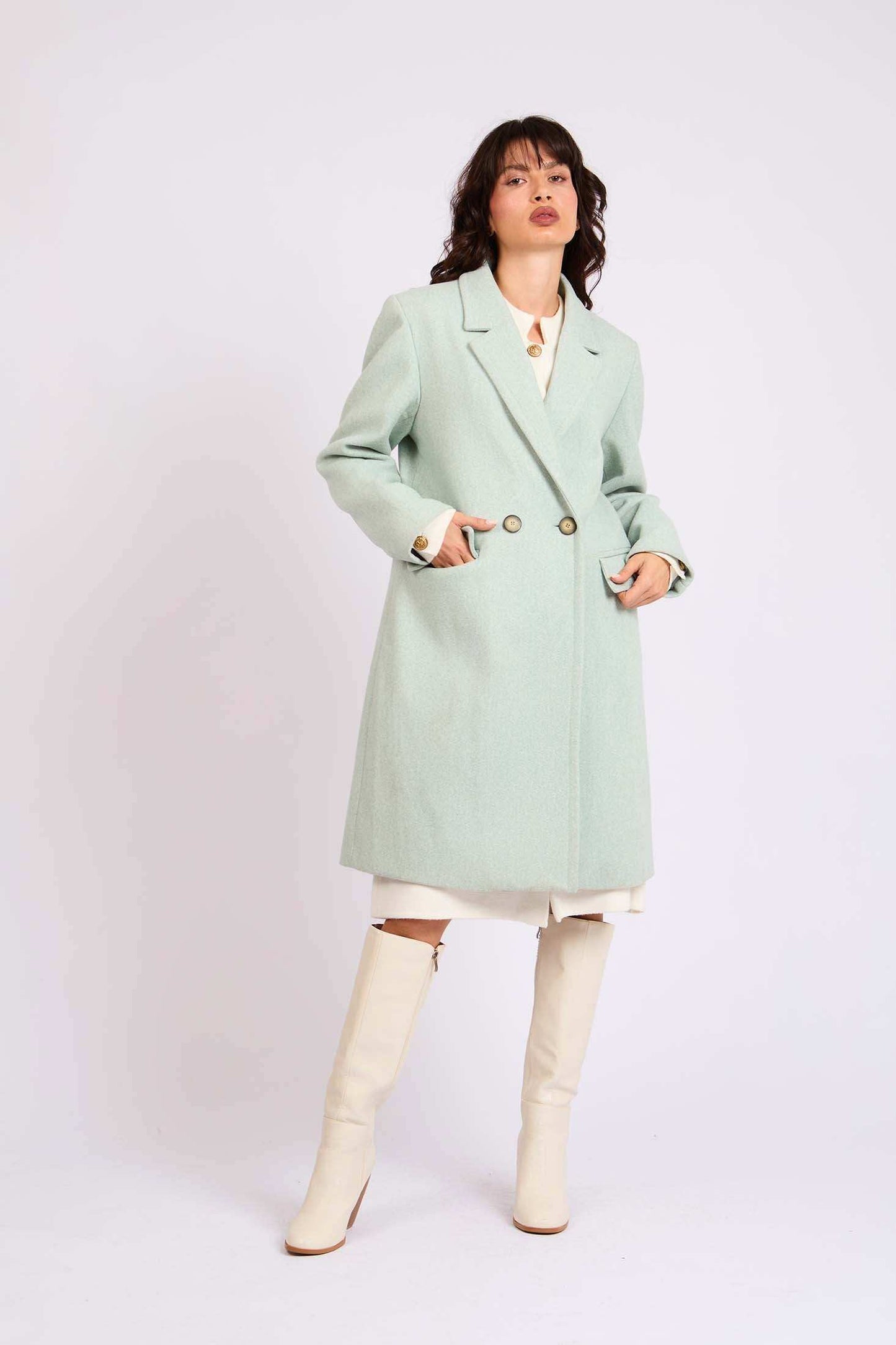 Women Oversized Coat Green