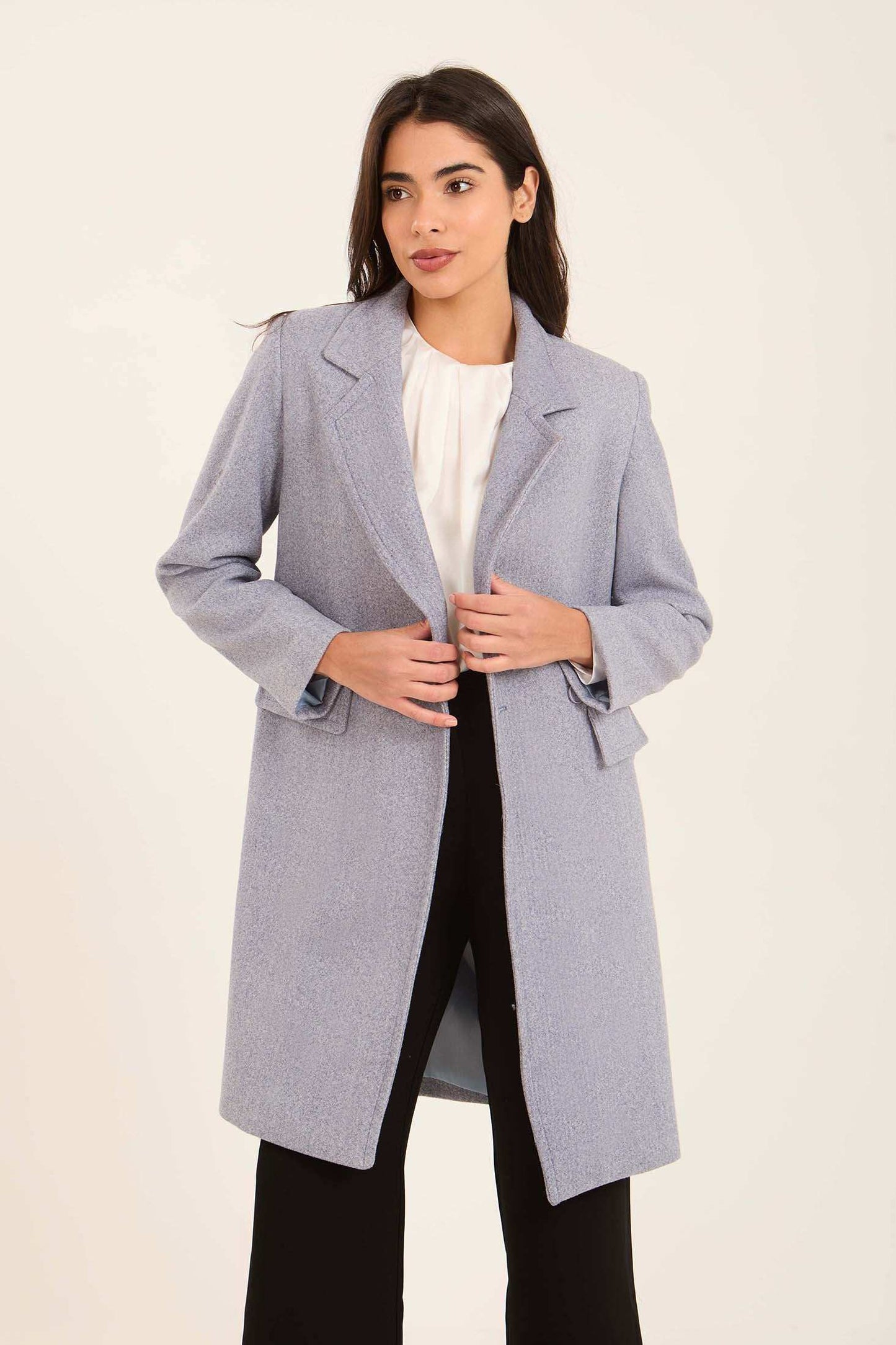 Women Oversized Long Coat Grey