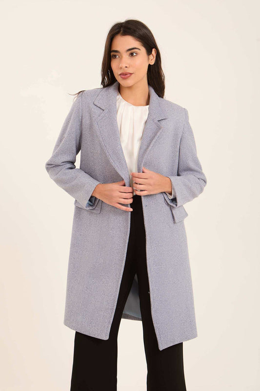 Women Oversized Long Coat Grey