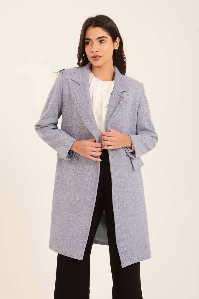 Women Oversized Long Coat Grey