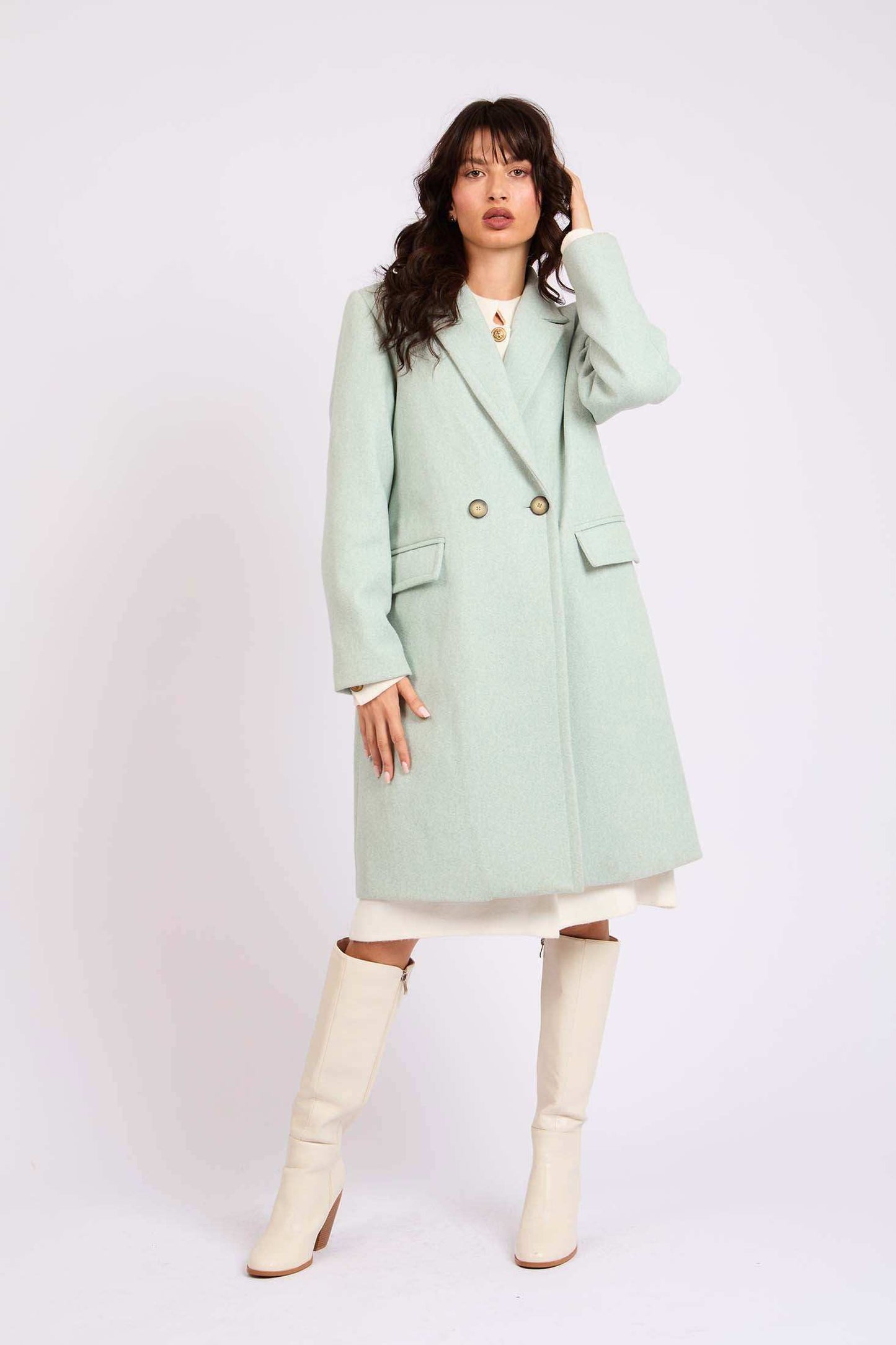 Women Oversized Coat Green