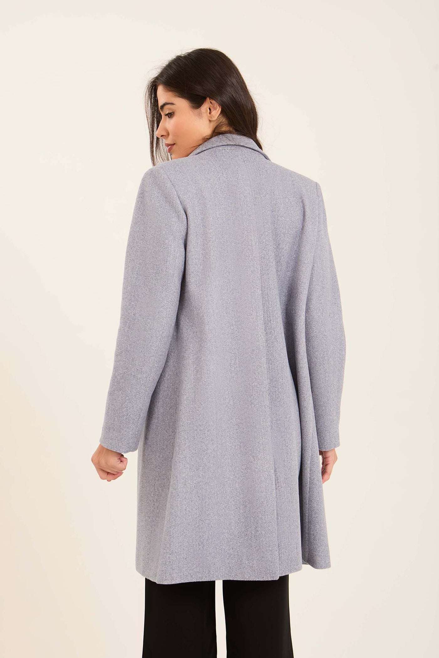 Women Oversized Long Coat - Grey