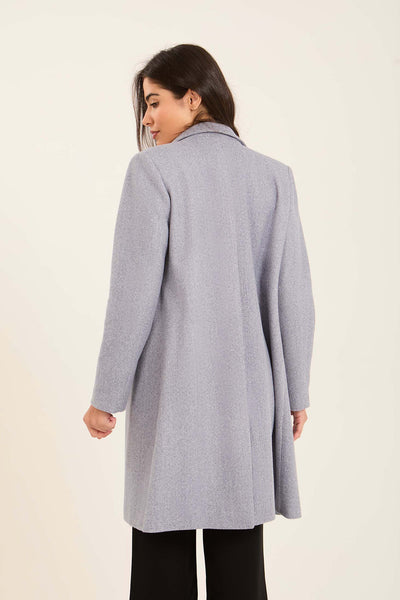 Women Oversized Long Coat - Grey