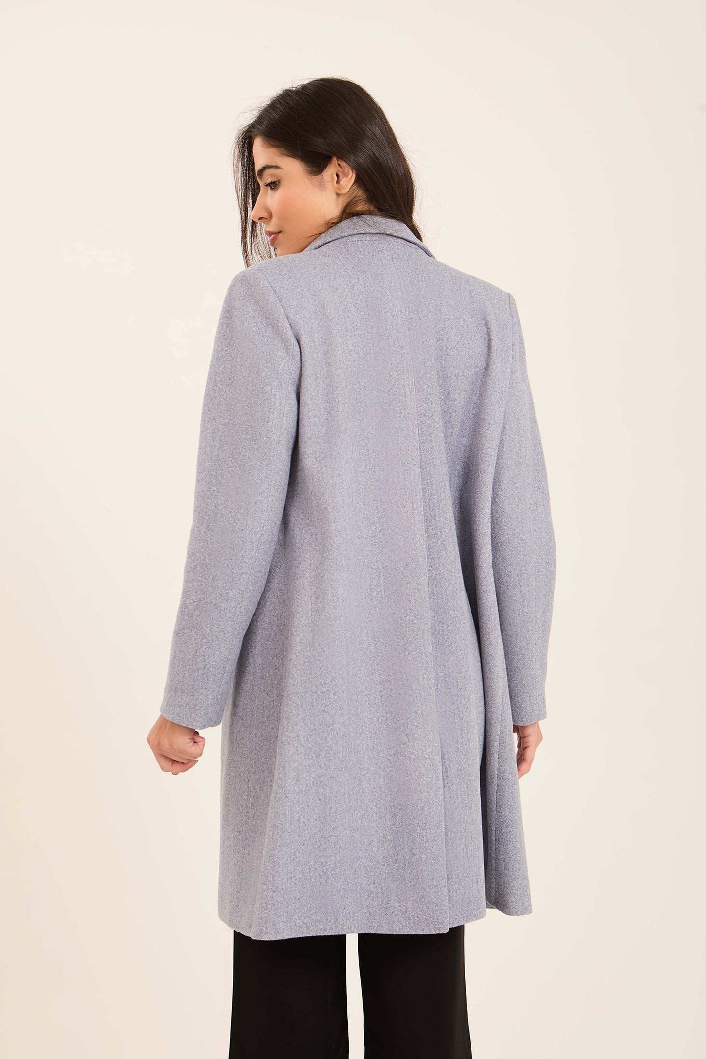 Women Oversized Long Coat Grey