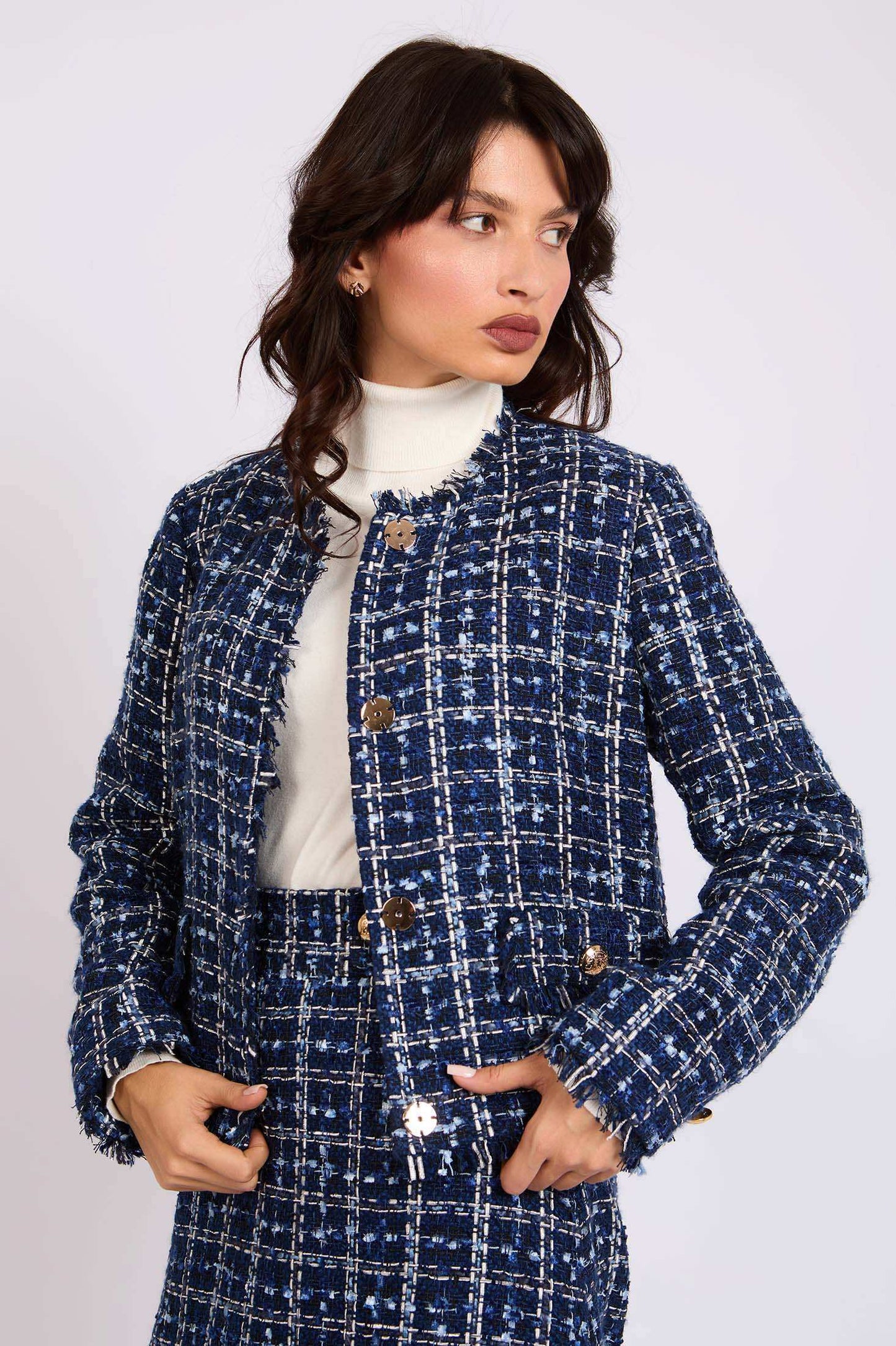 Women Regular Fit Jacket Blue
