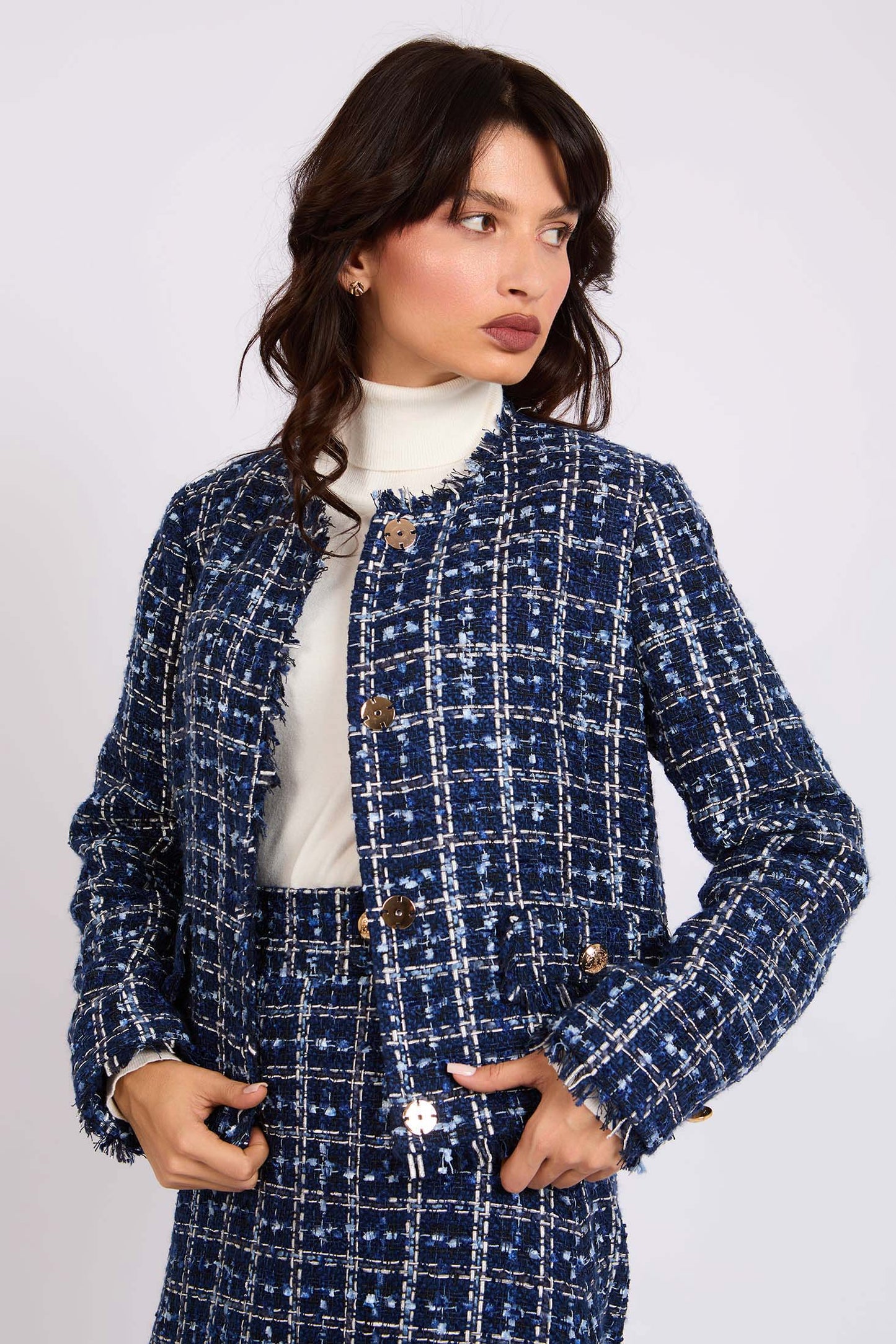 Women Regular Fit Jacket Blue