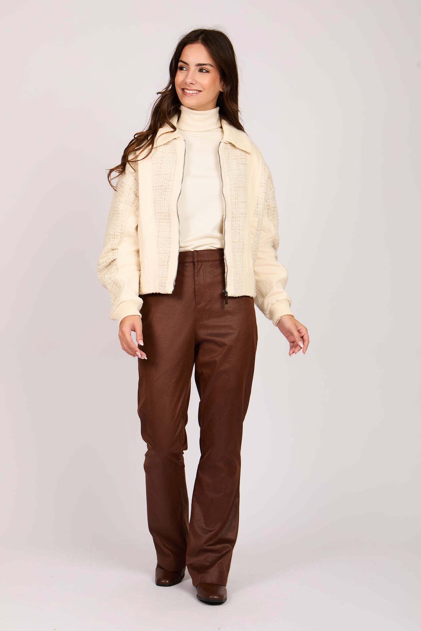 Women Regular Fit Jacket Off White