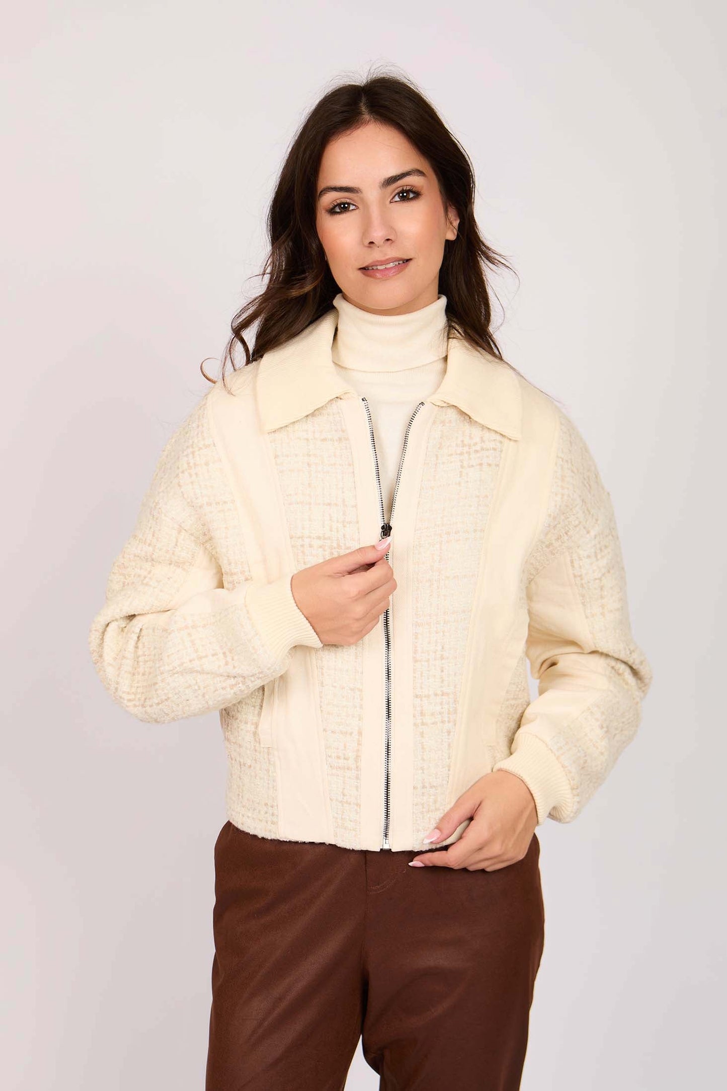 Women Regular Fit Jacket Off White