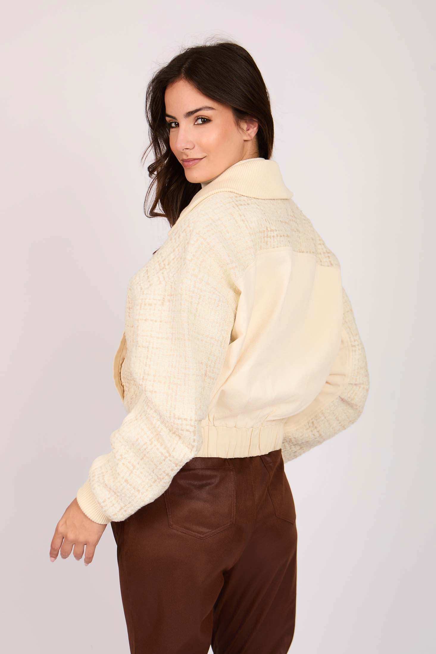 Women Regular Fit Jacket Off White