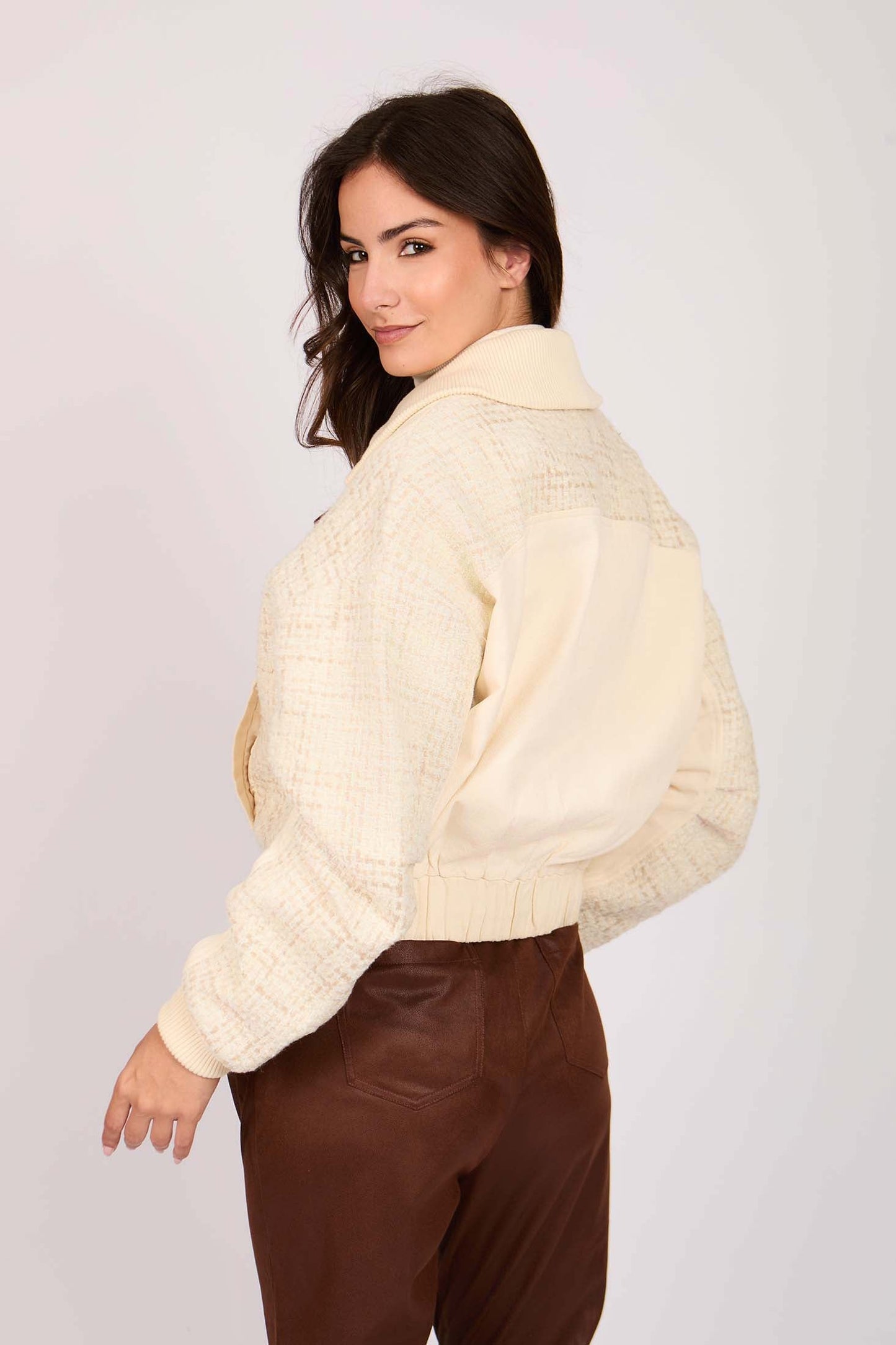 Women Regular Fit Jacket Off White