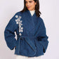Women Regular Fit Kimono Dark Blue