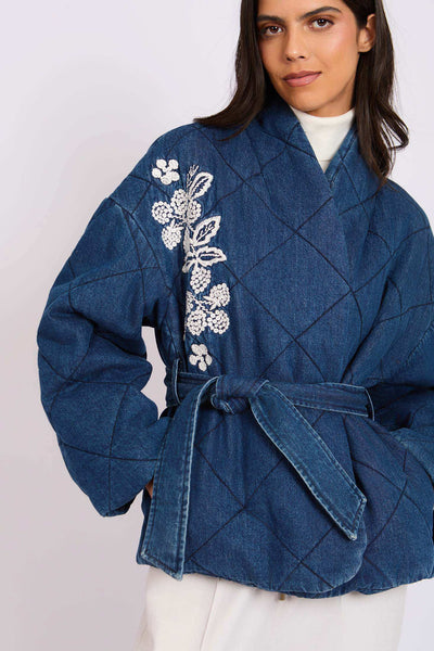 Women Regular Fit Kimono - Dark Blue