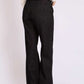 Women Loose Flare Denim with Waist Cotton Black