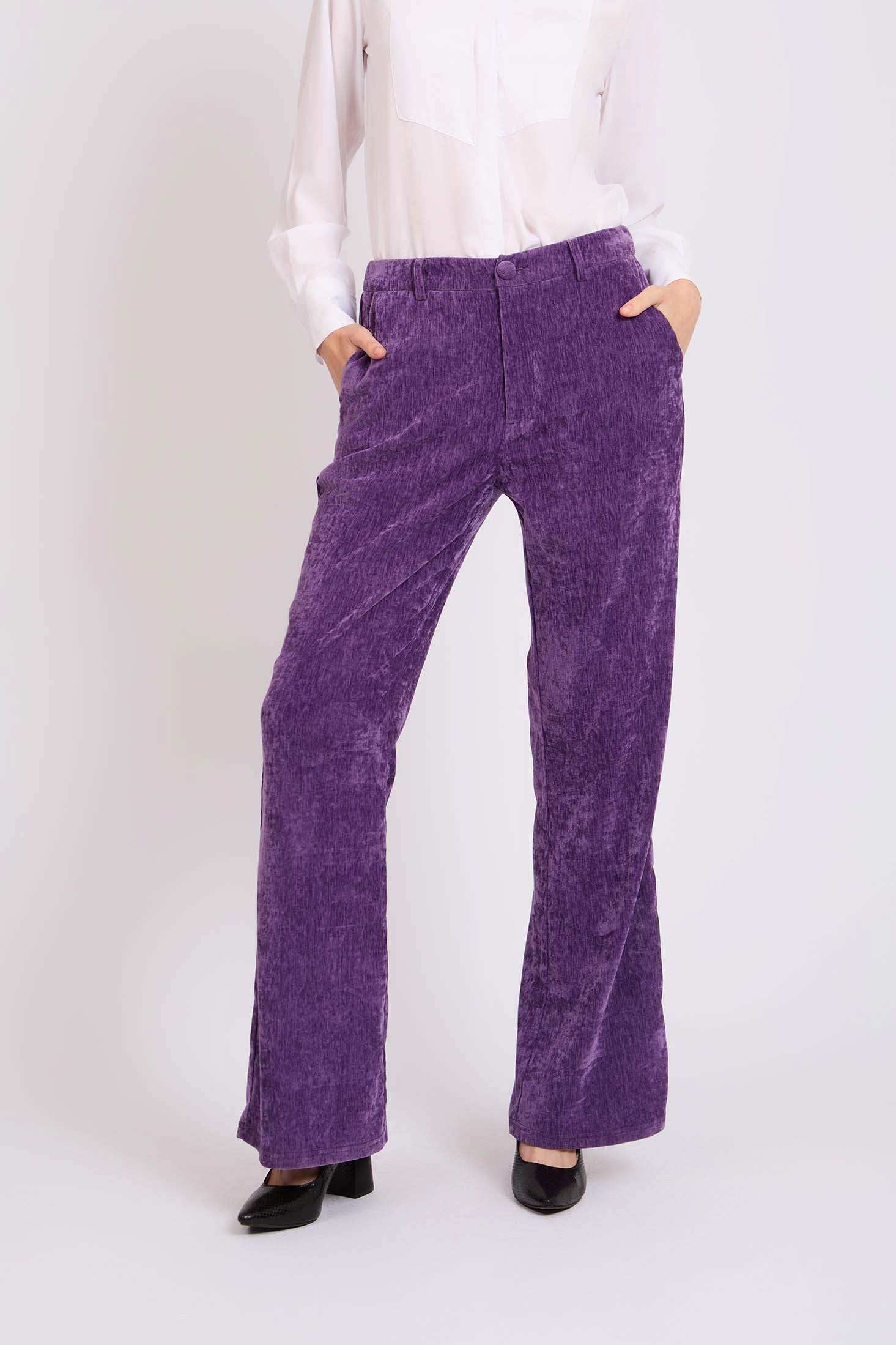 Women Regular Fit Pants Purple