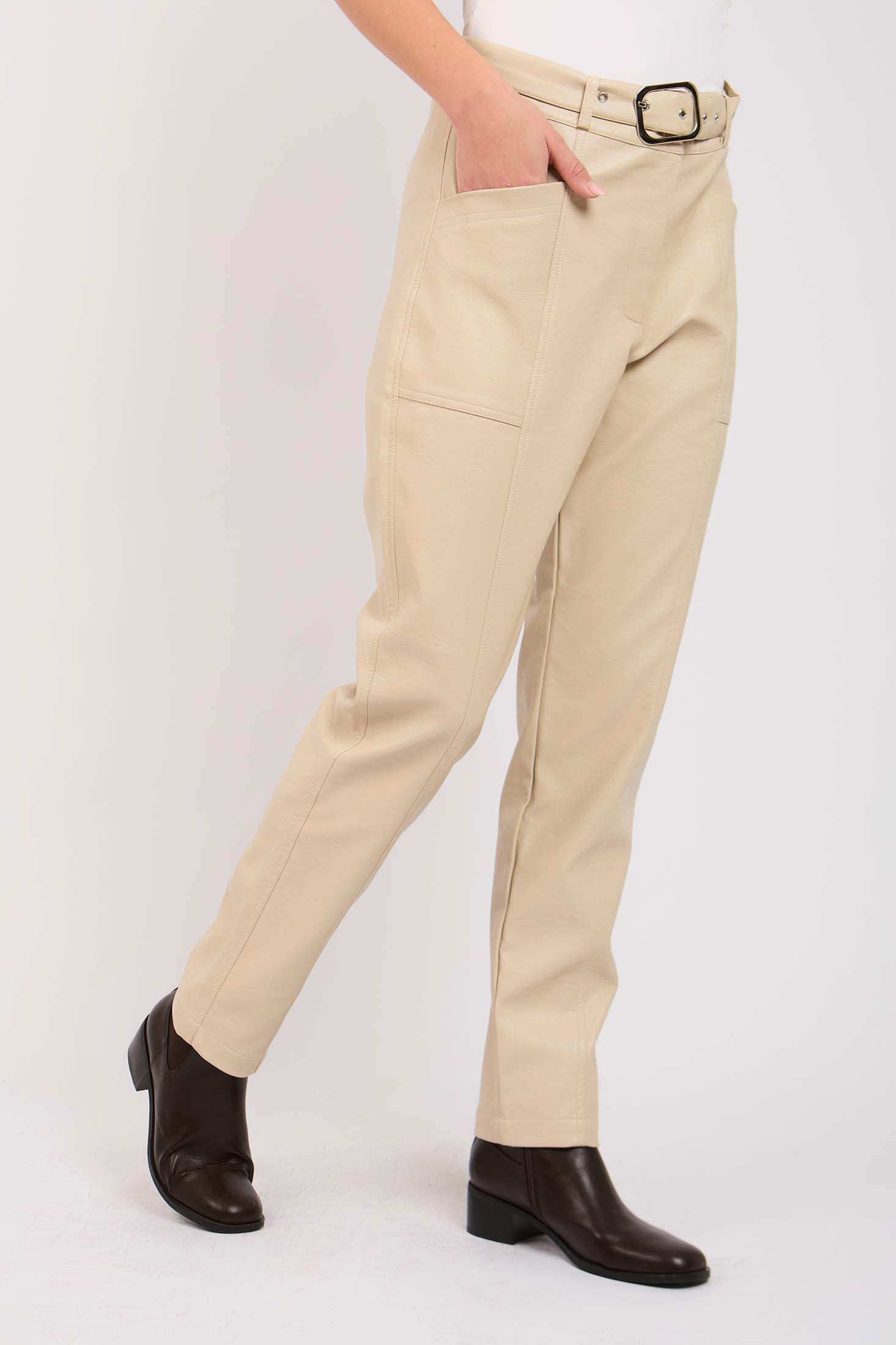 Women Regular Fit Pants Beige