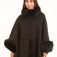 Women Cape Wool Black