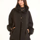 Women Cape Wool Black