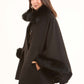 Women Cape Wool Black