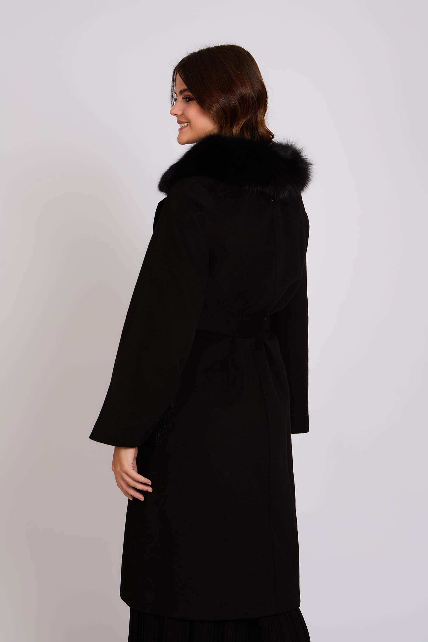 Women Coat Wool Black