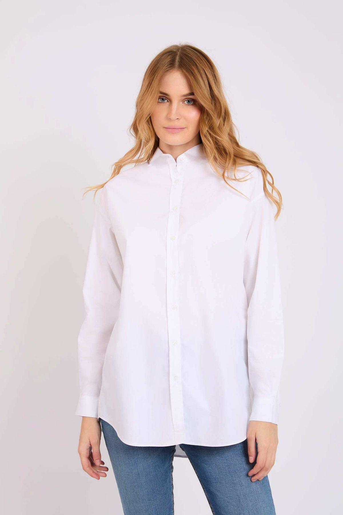 Women Regular Fit Blouse Off White