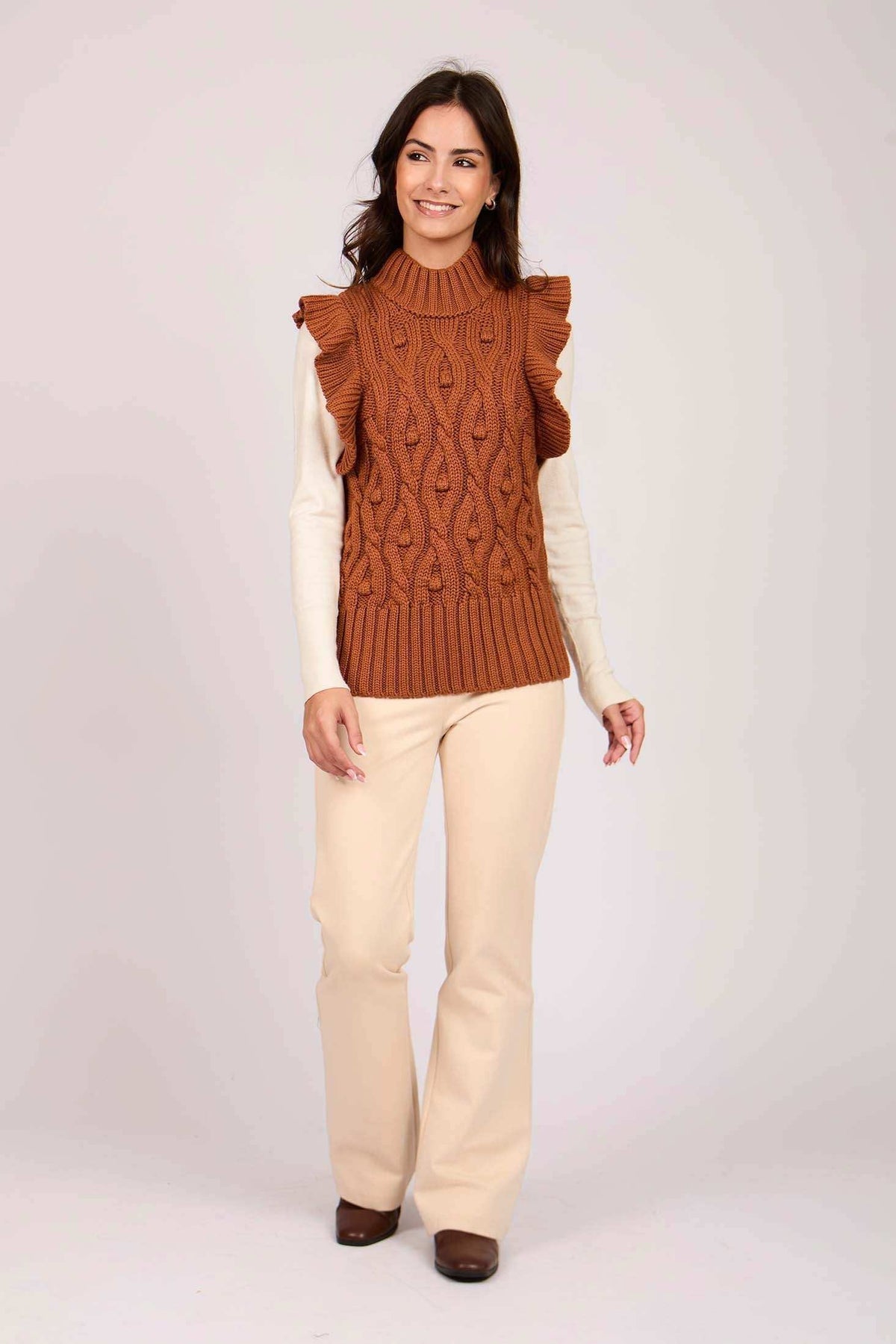 Women Regular Fit Vest Orange