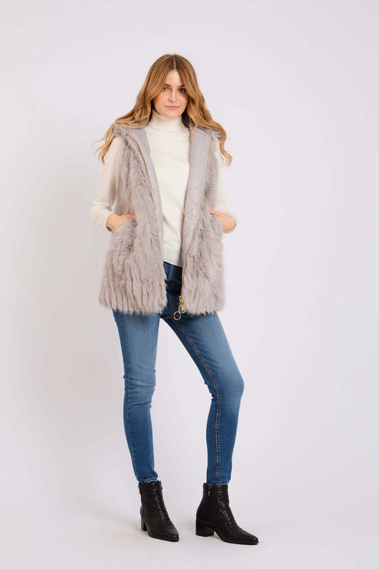 Women Regular Fit Vest Grey