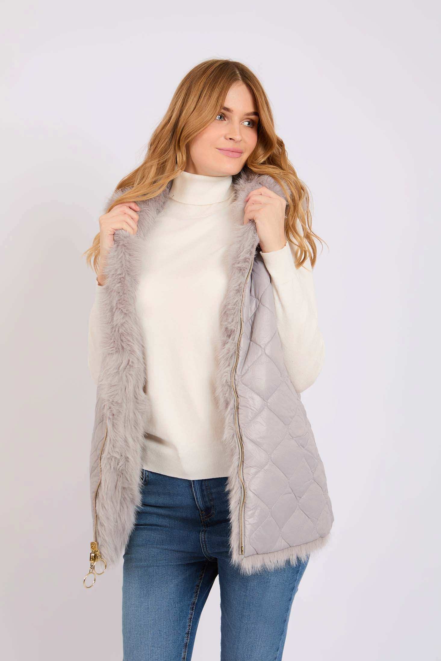 Women Regular Fit Vest Grey