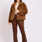 Women Regular Fit Jacket Brown