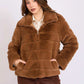 Women Regular Fit Jacket Brown