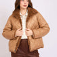 Women Regular Fit Jacket Brown