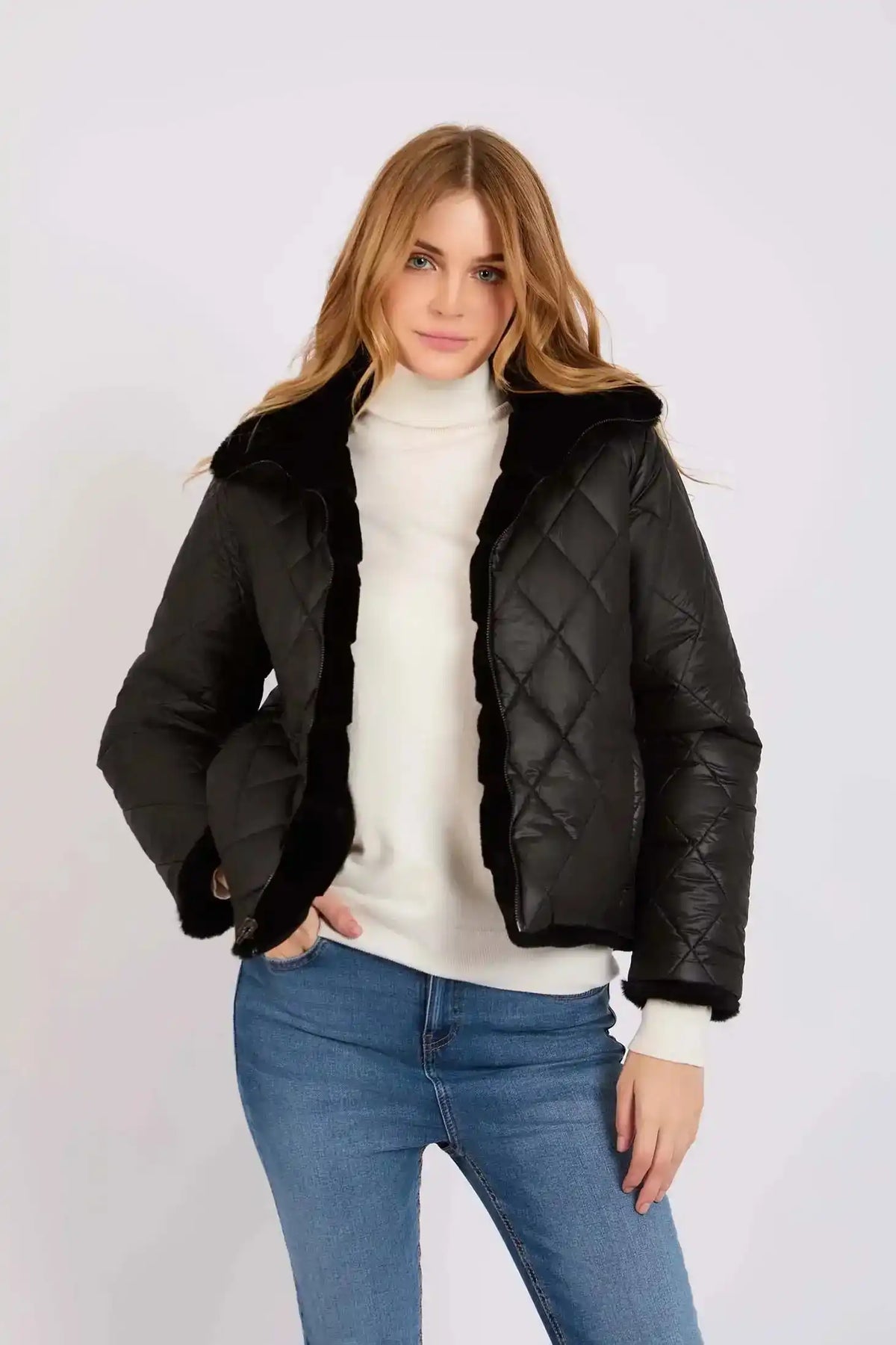 Women Regular Fit Jacket Black