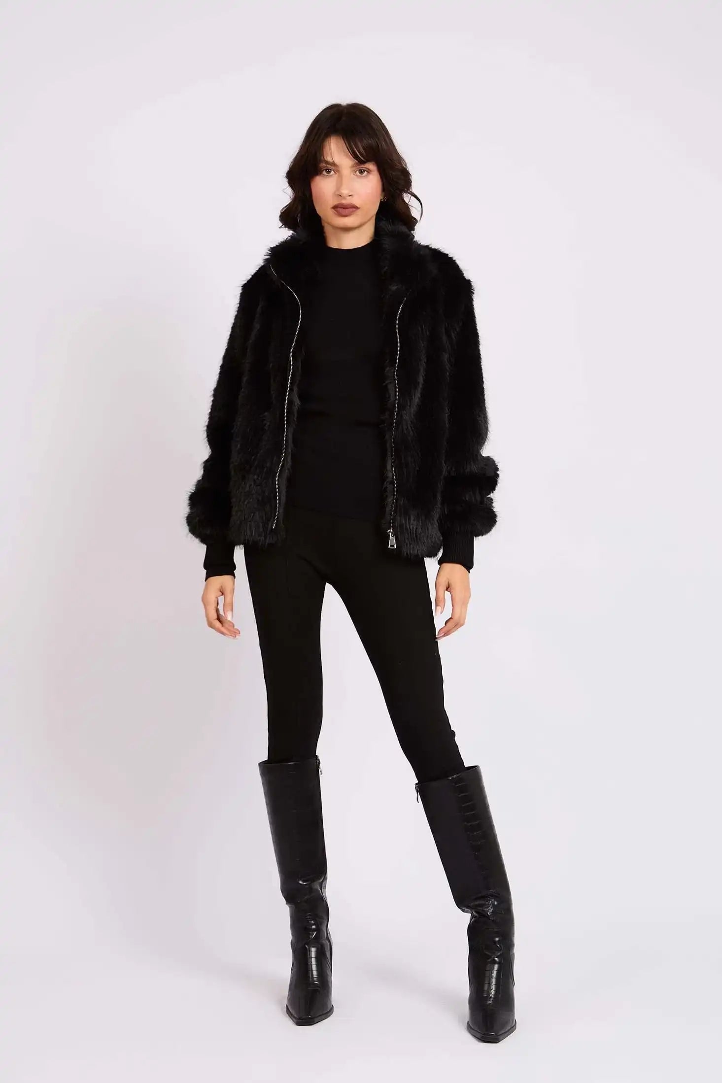 Women Regular Fit Jacket Black