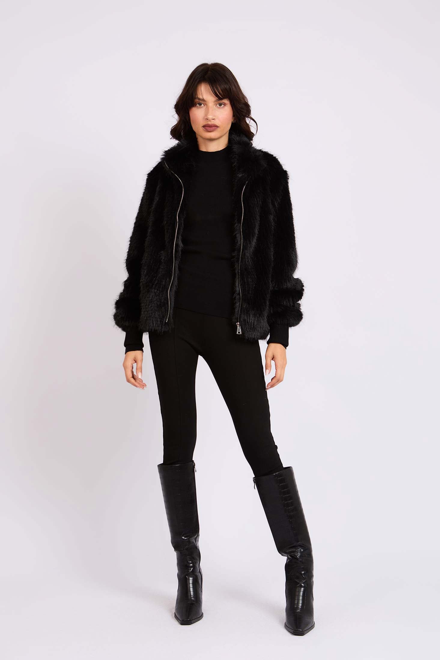 Women Regular Fit Jacket Black