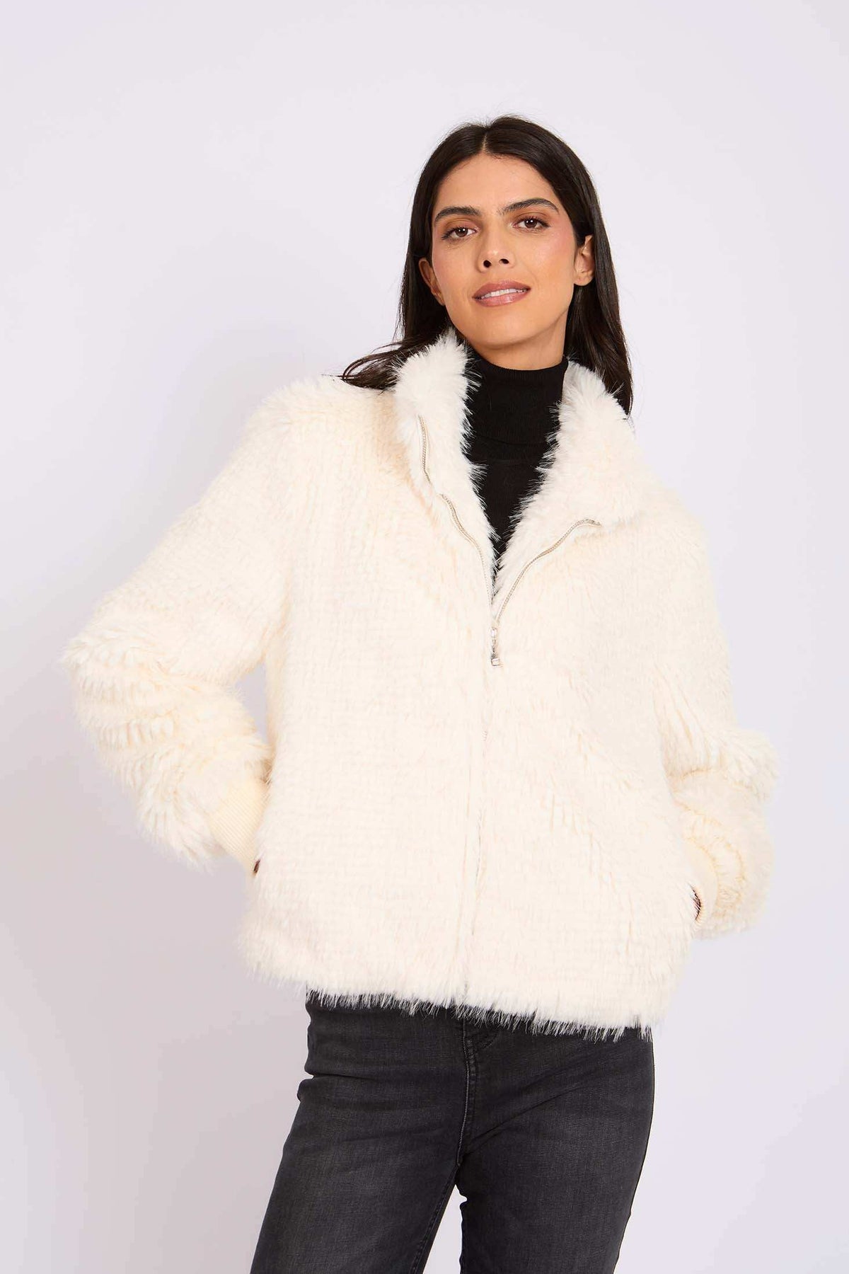 Women Regular Fit Jacket Off White