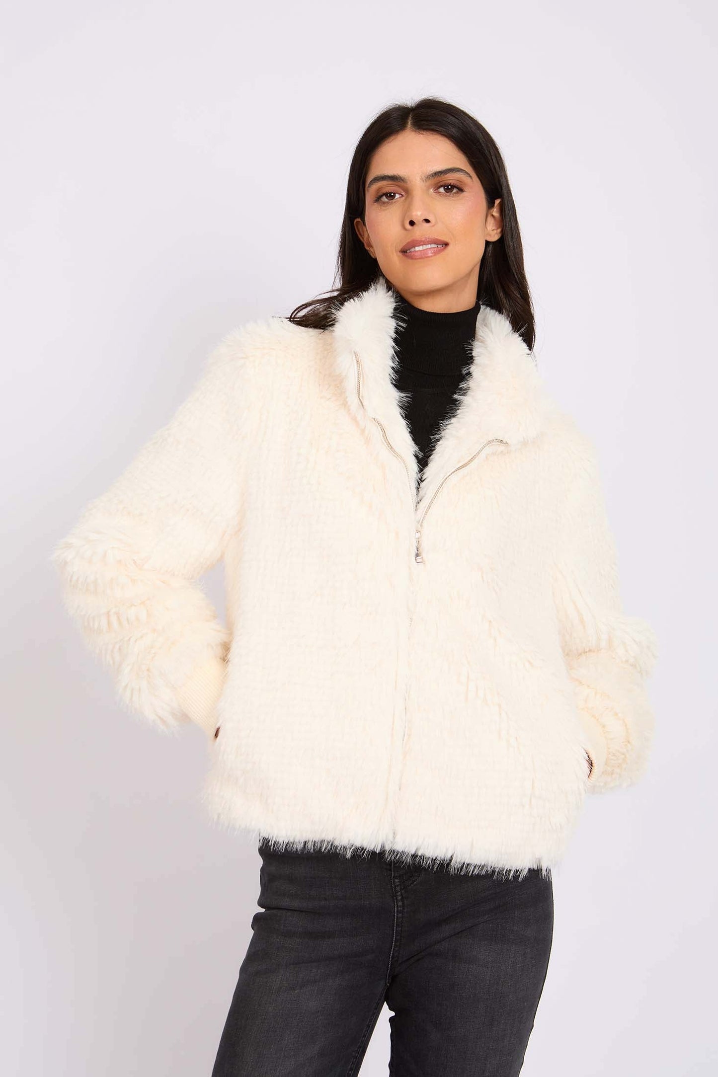 Women Regular Fit Jacket Off White