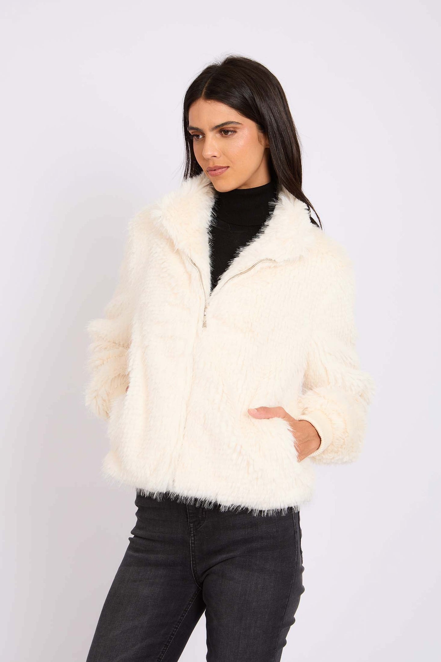 Women Regular Fit Jacket Off White