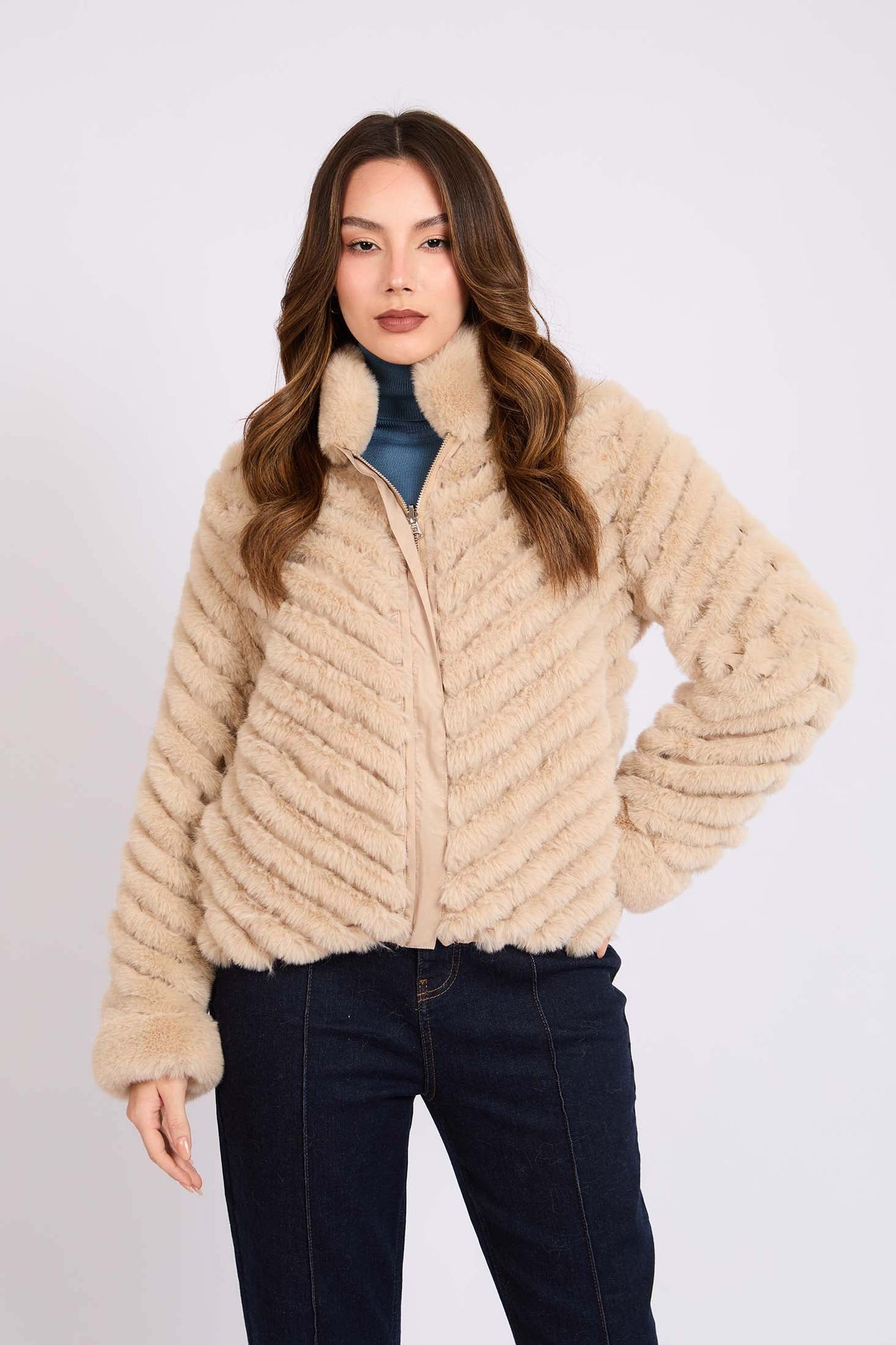 Women Regular Fit Jacket Brown