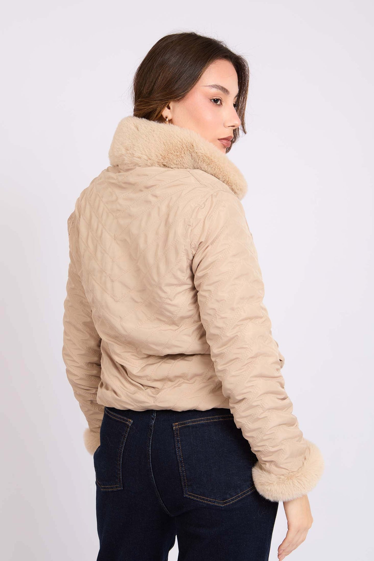 Women Regular Fit Jacket Brown