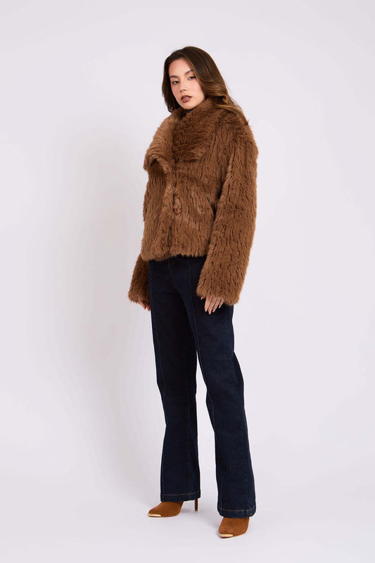 Women Regular Fit Jacket Brown