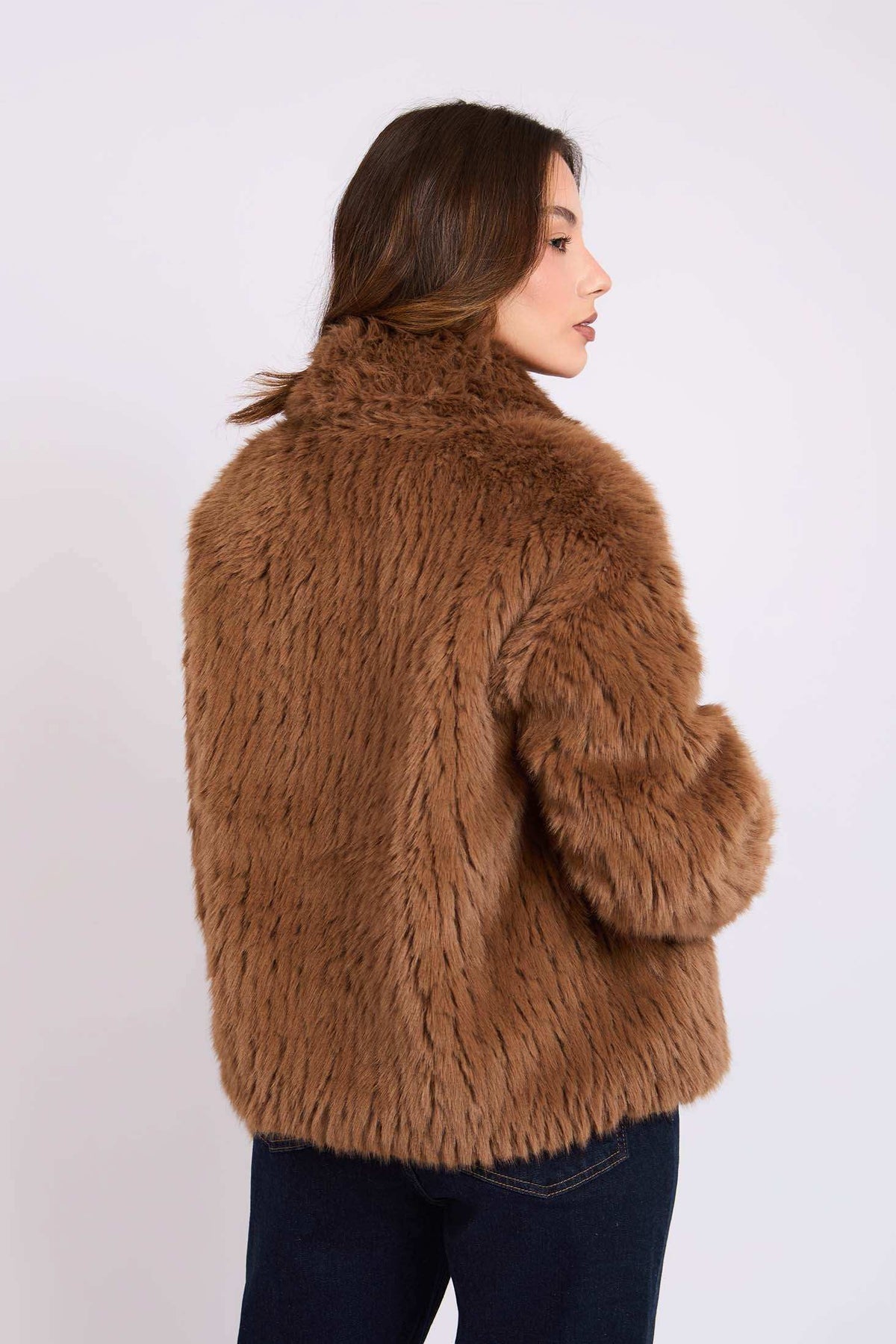 Women Regular Fit Jacket Brown