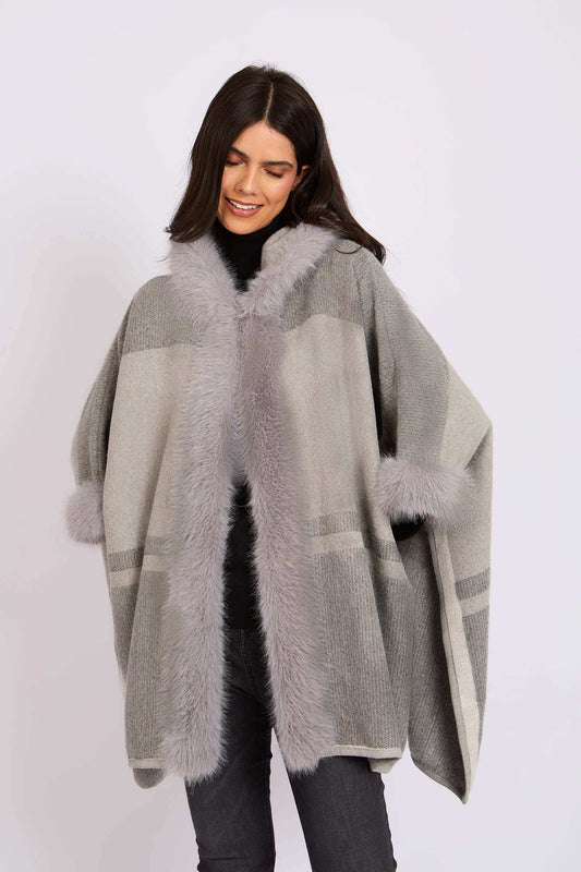 Women Regular Fit Poncho Grey