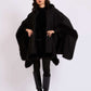 Women Regular Fit Poncho Black
