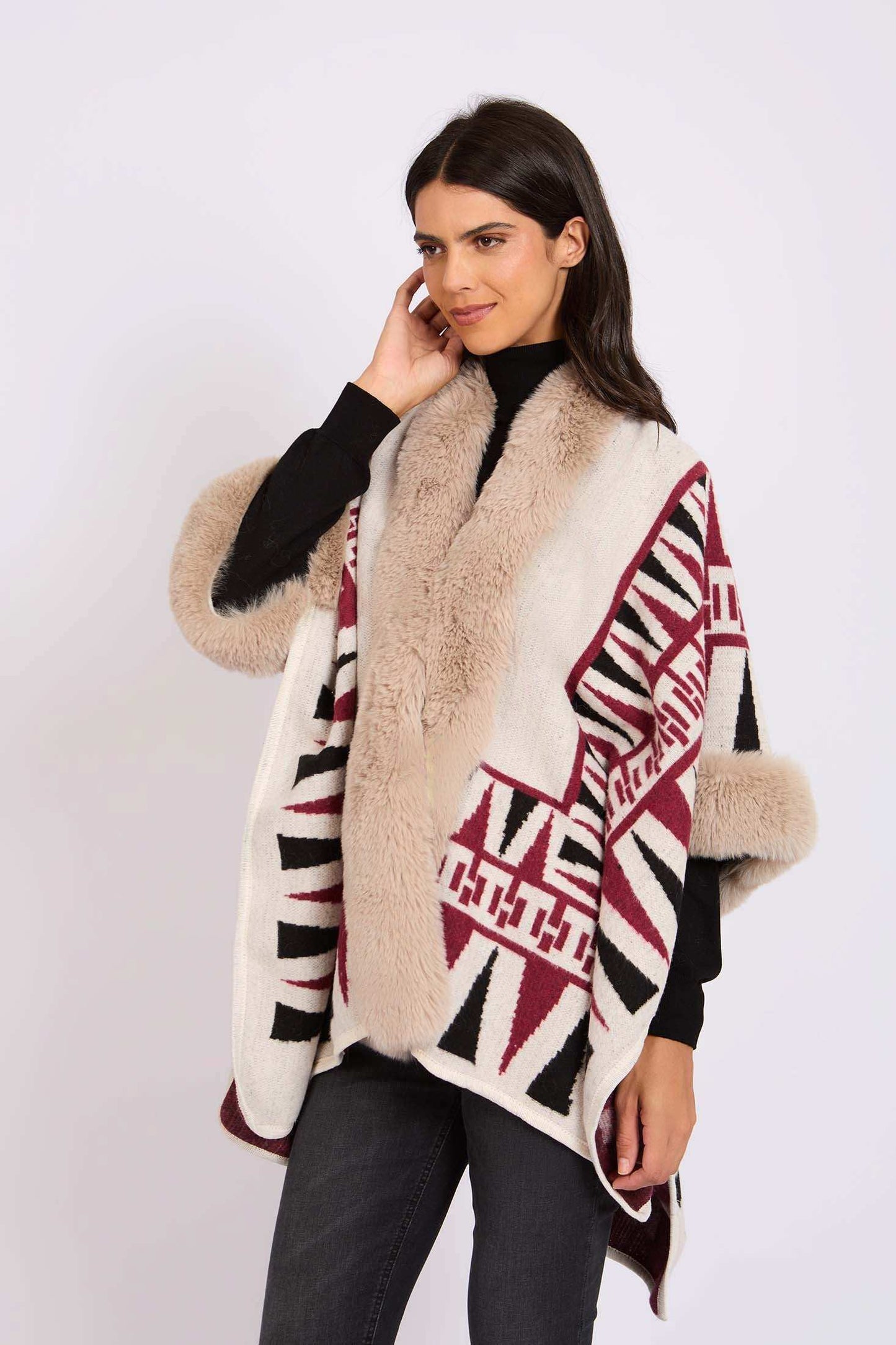 Women Regular Fit Poncho Multicolor