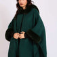 Women Regular Fit Poncho Green