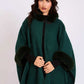 Women Regular Fit Poncho Green