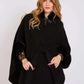 Women Regular Fit Poncho Black