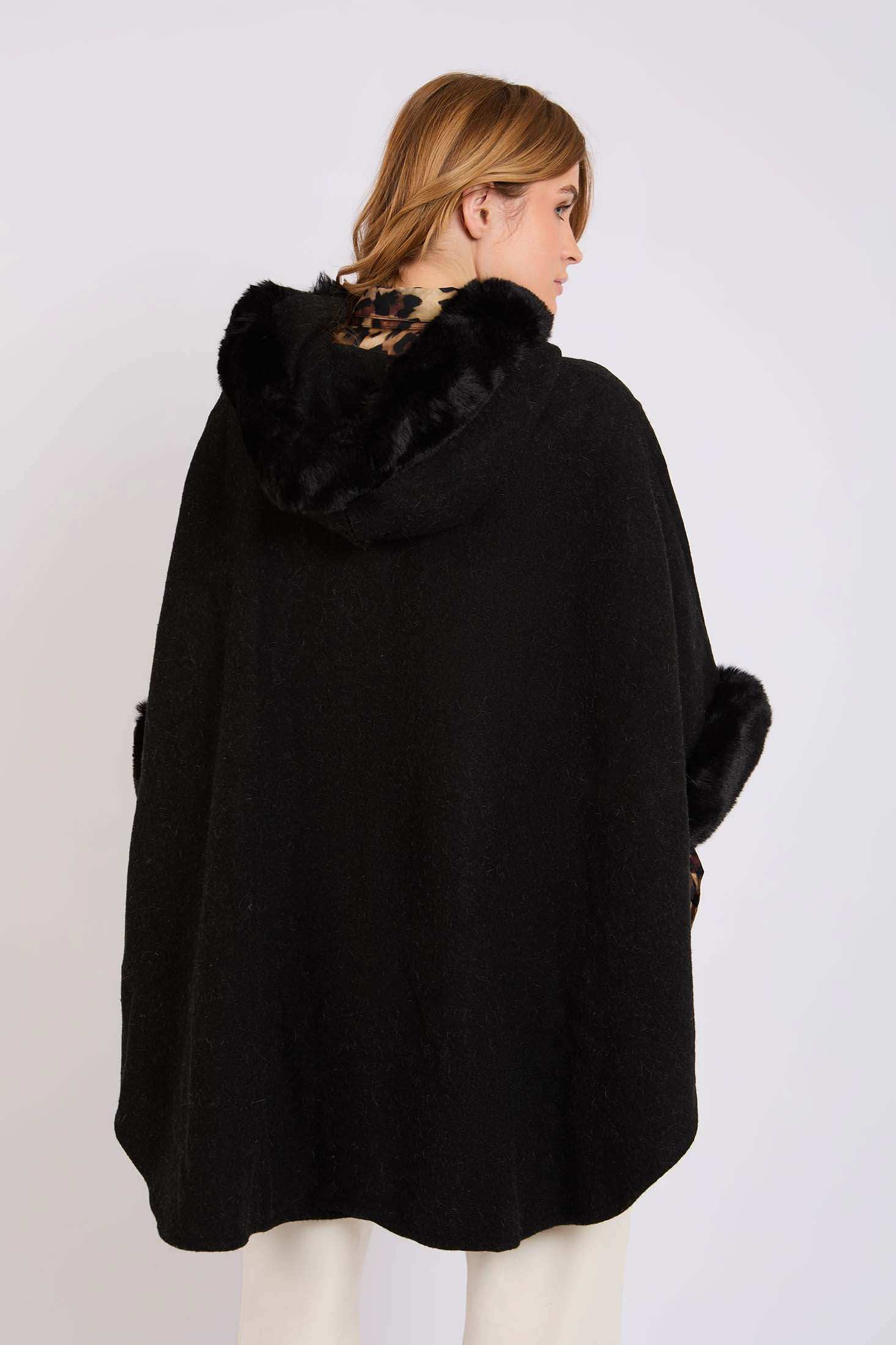 Women Regular Fit Poncho Black