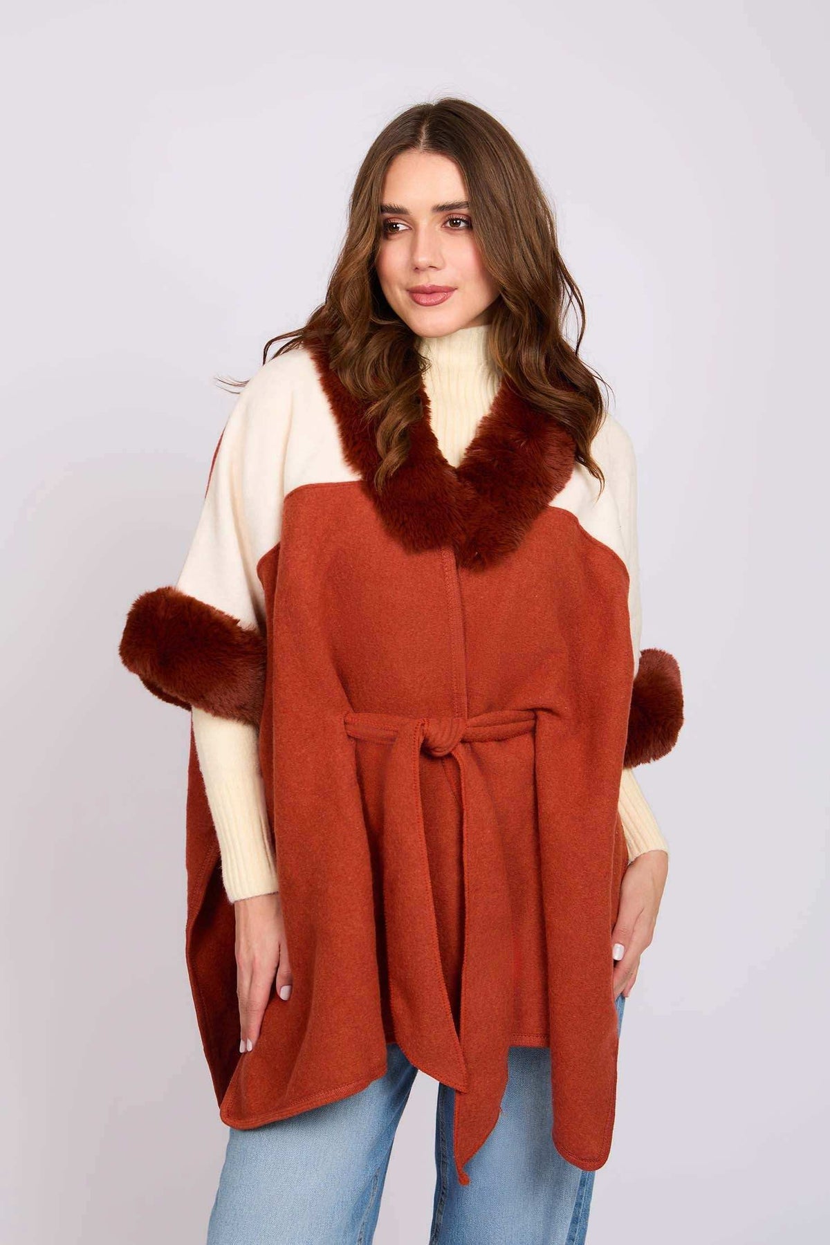 Women Regular Fit Poncho Multicolor