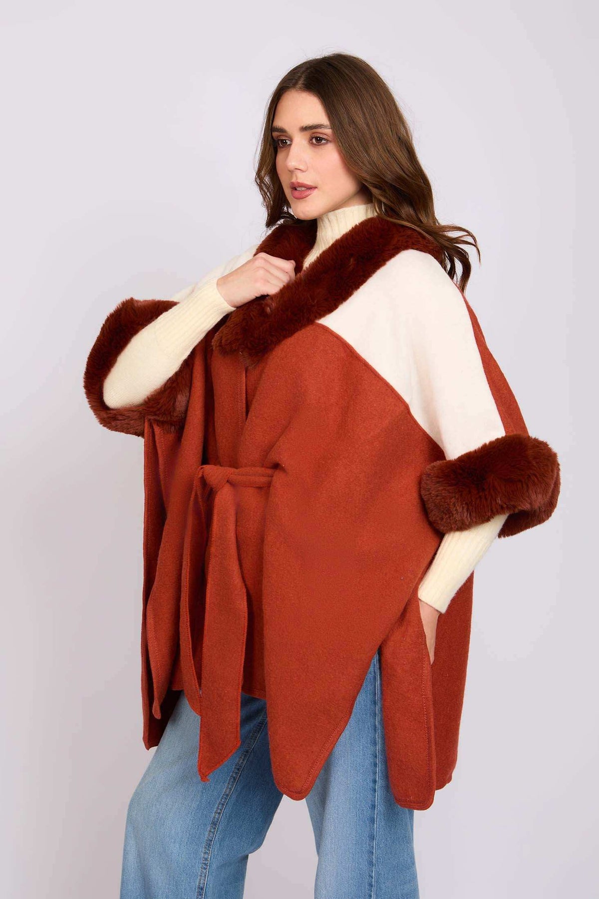 Women Regular Fit Poncho Multicolor